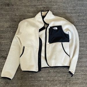 North face white Sherpa jacket